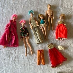 VINTAGE 1969 IDEAL Flatsy Fashion Dolls & Mini Vintage Barbies